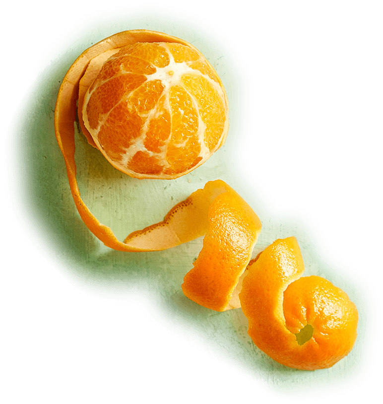 Orange peeled